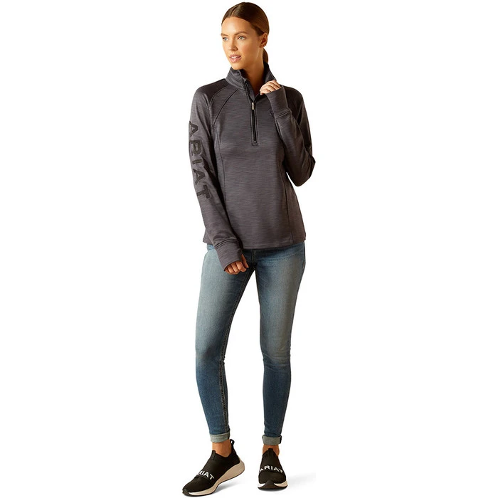 2023 Ariat Womens Tek Team 1/2 Zip Sweatshirt 1004670 - Ebony Colour Ebony 6 2023 Ariat Womens Tek Team 1/2 Zip Sweatshirt 1004670 - Ebony Colour Ebony - Image 4