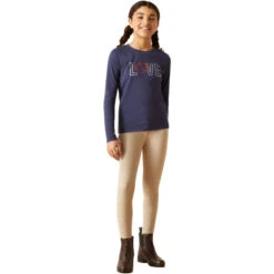 2023 Ariat Junior Love Long Sleeve T-Shirt 10046496 - Navy Heather -Equestrian Clothing Sales 6591 202320Ariat20Junior20Love20Long20Sleeve20T Shirt201004649620 20Navy20Heather203.700x700