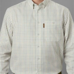 2023 Harkila Mens Allerston Long Sleeve Shirt 140114515 - Emerald Green / White -Equestrian Clothing Sales 6688 202320Harkila20Mens20Allerston20Long20Sleeve20Shirt2014011451520 20Emerald20Green2020White20Close20Up.700x700