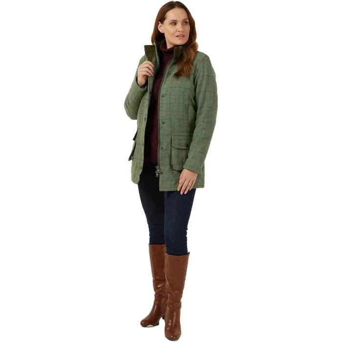 2023 Alan Paine Womens Rutland Tweed Waterproof Shooting Coat RUTLCOA - Spindle 6 2023 Alan Paine Womens Rutland Tweed Waterproof Shooting Coat RUTLCOA - Spindle - Image 4