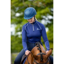 2021 Charles Owen Luna Helmet & Free Headband LUNANMNG - Navy Matt / Navy Gloss -Equestrian Clothing Sales A2I0907 LR Web201.700x700
