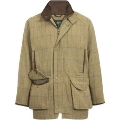 2023 Alan Paine Mens Combrook Waterproof Tweed Shooting Coat COMGCOT - Elm