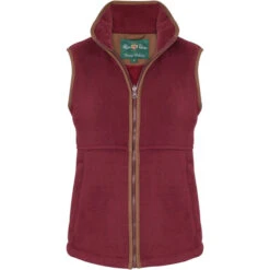 2023 Alan Paine Womens Aylsham Fleece Gilet AYLLWCT - Bordeaux Colour Bordeaux