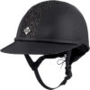 2022 Charles Owen SP8 Plus Leather Look Helmet SP8PLUS2022 - Black / Sparkle Colour Black/Sparkle -Equestrian Clothing Sales Charles Owen SP8 Plus Leather Look Helmet Black Sparkle.700x700