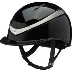 2022 Charles Owen Halo Gloss Helmet & Headband HALOGLOSSBS - Black Gloss / Platinum