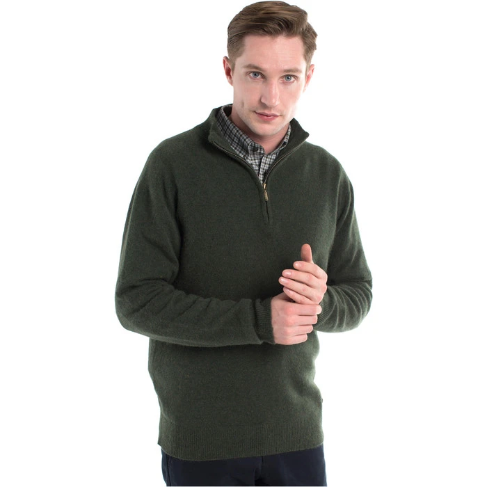 Dubarry Mens Mullen Half Zip Crew Sweater Olive 3 Dubarry Mens Mullen Half Zip Crew Sweater Olive
