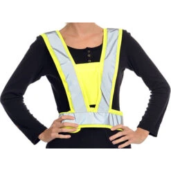 Equisafety Childrens Reflective Hi Vis Adjustable Body Harness Yellow