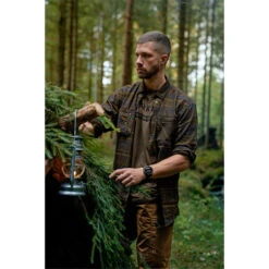 2022 Harkila Mens Pajala Shirt 140102038 - Green / Brown -Equestrian Clothing Sales Harkila Mens Pajala Shirt Green Brown C.700x700