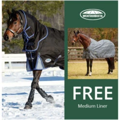 Weatherbeeta Comfitec Ultra Cozi Medium Detach-A-Neck Rug - Charcoal / Blue -Equestrian Clothing Sales Jan2020222.700x700 1