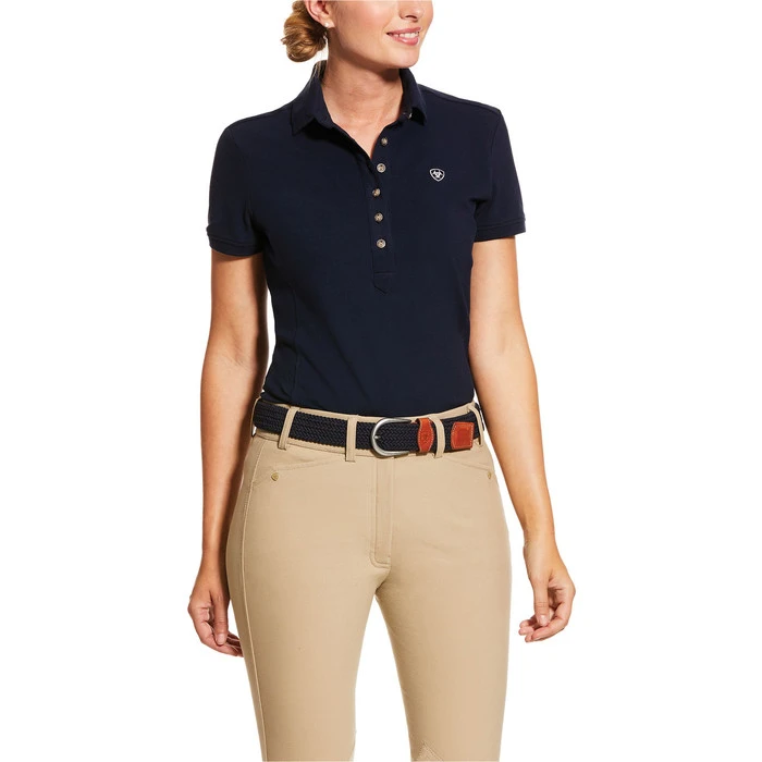 2023 Ariat Womens Prix 2.0 Short Sleeve Polo 10030467 - Navy Colour Navy 4 2023 Ariat Womens Prix 2.0 Short Sleeve Polo 10030467 - Navy Colour Navy - Image 2