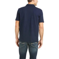 Ariat Mens Medal Short Sleeve Polo Navy 10035315 -Equestrian Clothing Sales S21 ENGL MNS 10035315 back.700x700