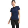 2022 Ariat Womens Ascent Crew Short Sleeve Baselayer 10039199 - Navy