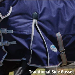 2022 Weatherbeeta Comfitec Essential Medium Standard Neck Turnout Rug - Navy / Silver / Red -Equestrian Clothing Sales Weatherbeeta Comfitec Essential Combo Neck Heavy Navy Silver 4.700x700