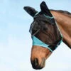 Weatherbeeta Comfitec Fine Mesh Mask With Ears - Black / Turquoise Colour Black/Turquoise -Equestrian Clothing Sales Weatherbeeta Comfitec Fine Mesh Mask With Ears BlackTurquoise.700x700