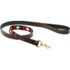 Weatherbeeta Polo Leather Dog Lead - Cowdray Brown / Red Colour Red/Cowdray Brown
