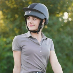 2022 Charles Owen Esme MS1 Pro Helmet & Headband ESMEMS1P - Grey / Rose Gold Silk -Equestrian Clothing Sales co esme ms1 pro gry03.700x700