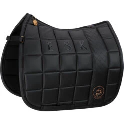 2023 Eskadron Platinum Big Square Faux Leather Saddle Cloth 212539565030 - Black Colour Black