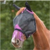 2022 Weatherbeeta Comfitec Deluxe Durable Mesh Mask With Ears And Tassels 1009572002 - Black / Purple -Equestrian Clothing Sales wb mask dlx durable ears tassels blk pur01.700x700