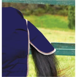 2022 Weatherbeeta Comfitec Essential Lite Standard Neck Turnout Rug - Navy / Silver -Equestrian Clothing Sales weatherbeeta comfitec essential combo neck lite navy silver white 8035 tail.700x700