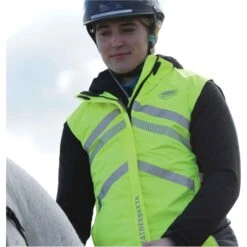 Weatherbeeta Reflective Lightweight Waterproof Vest Hi Vis Yellow 1005268 Colour Yellow -Equestrian Clothing Sales weatherbeeta reflective wp vest.700x700